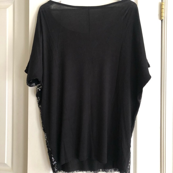 Black sequin short sleeve top - Picture 7 of 9